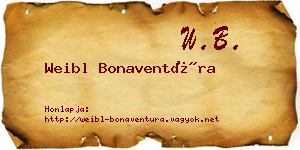 Weibl Bonaventúra névjegykártya
